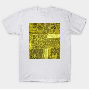 Yellow Abstract Tapestry Pattern Art Print Pattern Design T-Shirt